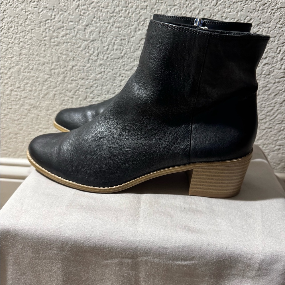 Clarks Women's Somerset Ankle Boots Booties Black Leather Size 9/ EU 40